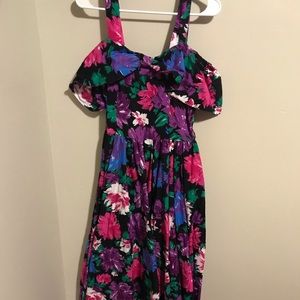 Vintage Floral 80s Dress
